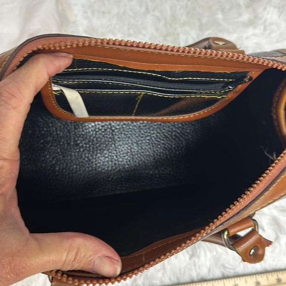 Unbranded Leather Satchel (Doctor bag style) Dark Blue and Tan - Picture 7 of 9